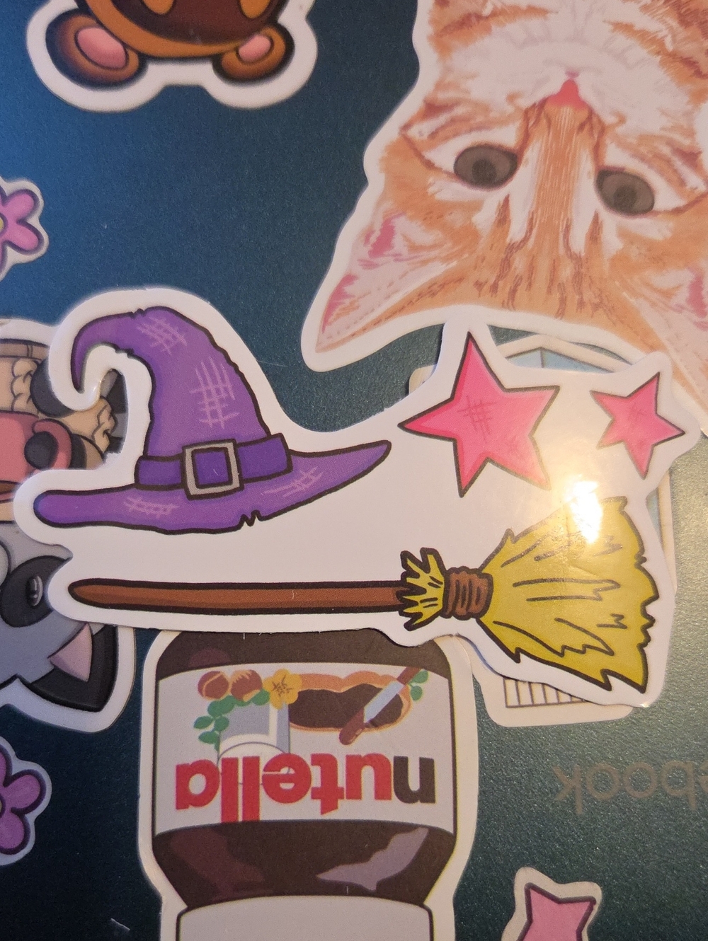 Sticker Purple Witch Hat and Yellow Broom Sticker by